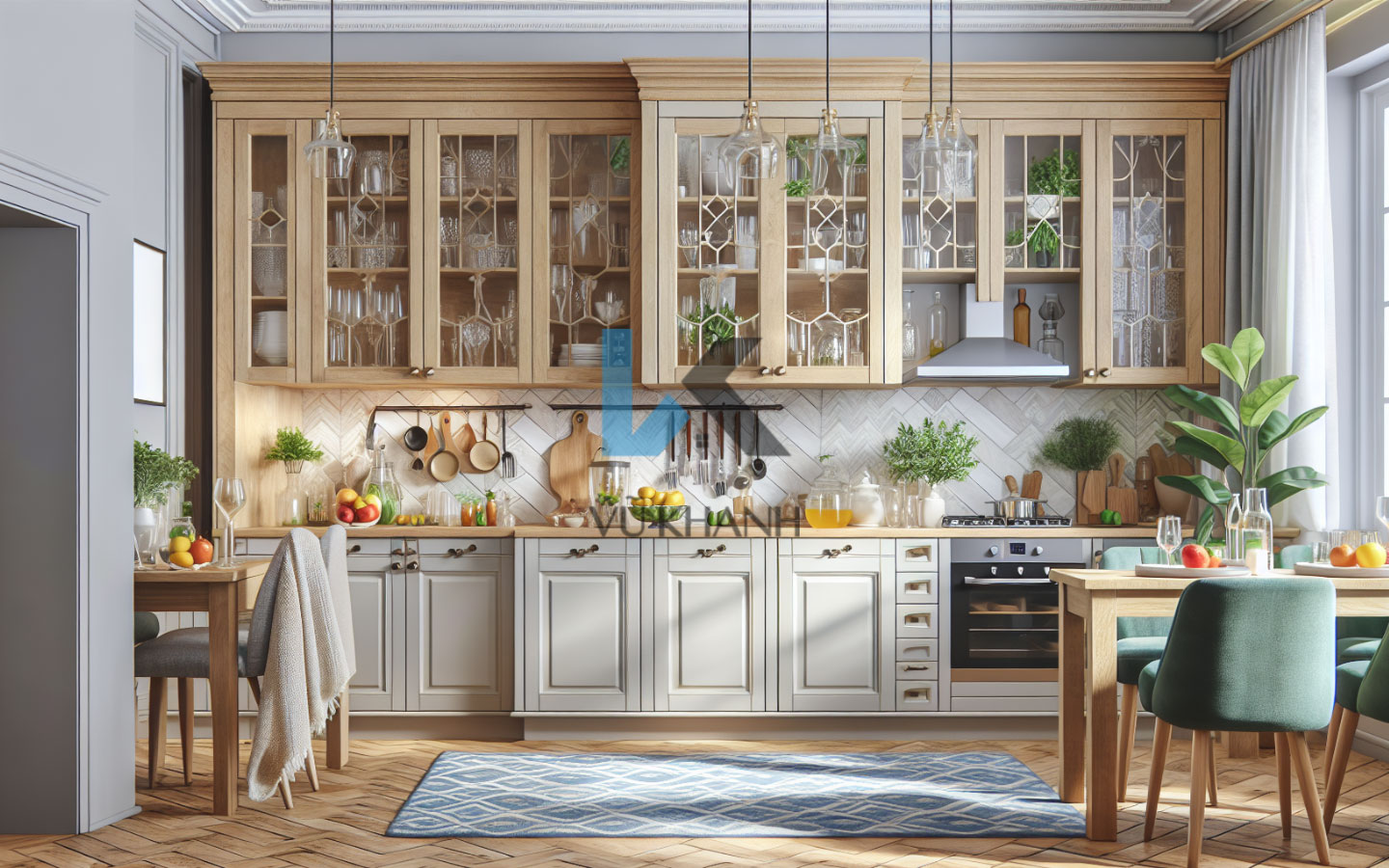 TỦ BẾP CÁNH KÍNH PHÙ HỢP VỚI KHÔNG GIAN NÀO